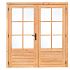 P077668 | Douglas dubbele 6-ruits glasdeur Deluxe met dubbelglas, linksdraaiend, 205 x 215 cm, onbeh