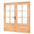 P077668 | Douglas dubbele 6-ruits glasdeur Deluxe met dubbelglas, linksdraaiend, 205 x 215 cm, onbeh