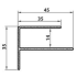 Alu WEO Essential Gardenwall F-profiel Light Grey 35x45mm L-300 cm RAL7006