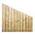 Grenen gesch plankenscherm 23-planks 15 mm, 180 x 180-90 cm, verticaal, recht aflopend, groen geïmpr