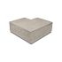 Oud hollandse hoekstuk traptreden 90gr. Buitenhoek, 37x15 cm, greige