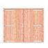 Douglas dichte dubbele deur 250x209 cm, verzinkte hengen, RVS beslag, kleurloos geimpregneerd.