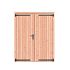 Douglas dichte dubbele deur 168x209 cm, zwarte hengen, zwart beslag, onbehandeld.