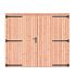 Douglas dichte dubbele deur 250x209 cm, zwarte hengen, zwart beslag, onbehandeld.