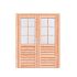 Douglas 1-ruits dubbele deur Prestige 168x209 cm, scharnieren, RVS beslag, onbehandeld.