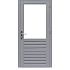 Hardhouten enkele 1-ruits glasdeur Prestige met dubbelglas, rechtsdraaiend, 109 x 221 cm, grijs gegr