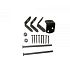 # Uni-beslag t.b.v. 1 betonpaal, zwart gepoedercoat.