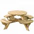 Kinderpicknicktafel rond Jimmy, doorsnede blad 63 cm.