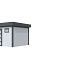 Vuren Topvision Tapuit, 300 x 300 cm, wanden antraciet en basis lichtgrijs.