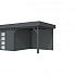 Vuren Topvision Parelhoen, 400 x 300 en luifel 300 cm, antraciet gespoten.