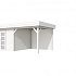 Vuren Topvision Parelhoen, 400 x 300 en luifel 300 cm, wit gespoten.