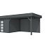 Vuren Topvision Parelhoen, 400 x 300 en luifel 400 cm, antraciet gespoten.