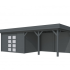 Vuren Topvision Parelhoen, 400 x 300 en luifel 400 cm, antraciet gespoten.